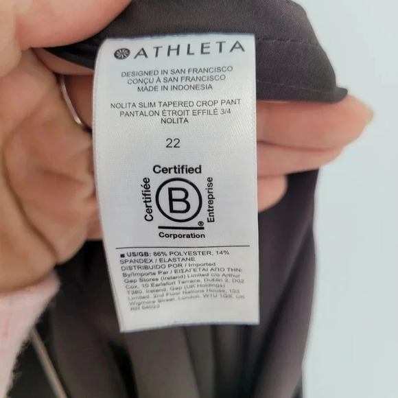 ATHLETA Nolita Slim Tapered Crop Pant brown plus size 22 - Picture 6 of 7